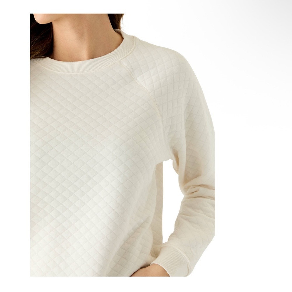 Workshop Republic Clothing White Quilted Sweatshirt- Sz Medium- NWT - Picture 5 of 5
